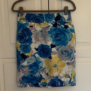 Charter Club Pencil Skirt in Vibrant Spring/Summer Floral Print, Size 4